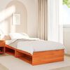 vidaXL Lit de jour avec matelas cire marron 90x200 cm bois pin massif