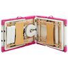 vidaXL Table de massage pliable 4 zones Bois Blanc et rose