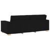 vidaXL Canap&eacute; 3 pcs Noir 220 x 80 x 84 cm Tissu en lin m&eacute;lang&eacute;