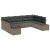 vidaXL Ensemble de canap&eacute; de jardin avec coussin 9 pcs Gris polyrotin