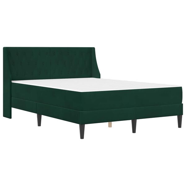 vidaXL Cadre de lit avec matelas Vert fonc&eacute; 120 x 200 cm Velours