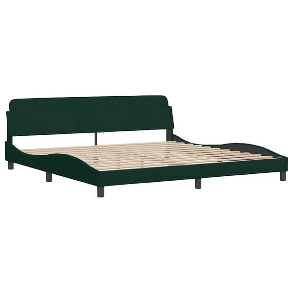 vidaXL Lit avec matelas Hanko vert fonc&eacute; 200x200 cm velours