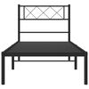 vidaXL Cadre de lit métal sans matelas avec tête de lit noir 90x190 cm