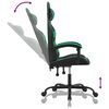 vidaXL Chaise de jeu pivotante Noir et vert Similicuir