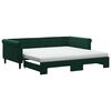 vidaXL Lit de jour et gigogne et matelas vert fonc&eacute; 100x200 cm velours