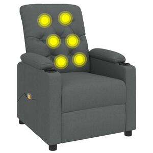 vidaXL Fauteuil de massage Gris fonc&eacute; Tissu