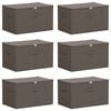 vidaXL Bo&icirc;te de rangement 6 pcs Gris 60 x 43 x 35 cm Tissu intiss&eacute;