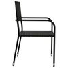 vidaXL Ensemble &agrave; manger de jardin 5 pcs Noir R&eacute;sine tress&eacute;e