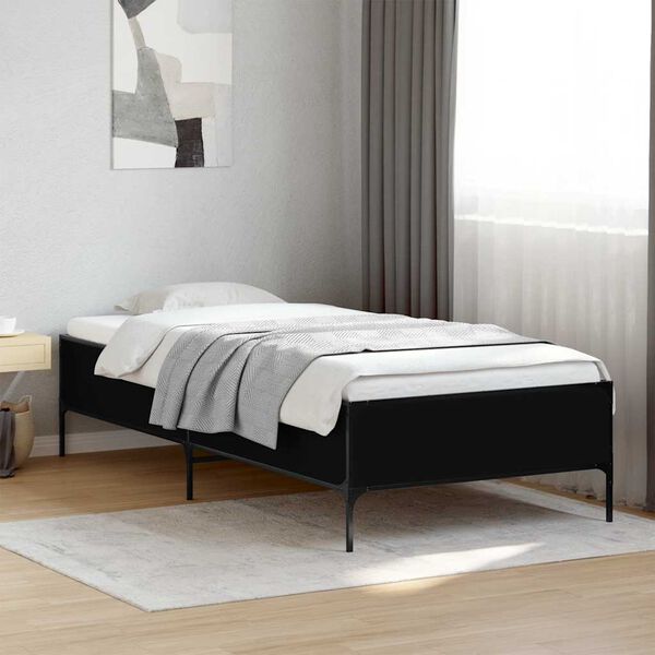 vidaXL Cadre de lit sans matelas noir 90x200 cm