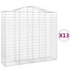 vidaXL Paniers &agrave; gabions arqu&eacute;s 13 pcs 200x50x180/200 cm Fer galvanis&eacute;