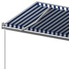vidaXL Auvent automatique r&eacute;tractable avec poteaux 6x3 m Bleu et blanc
