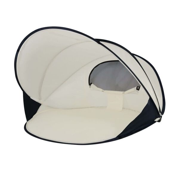 DERYAN Tente de plage escamotable XXL 155x133x95 cm Cr&egrave;me