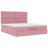 vidaXL Cadre de lit ottoman avec matelas rose 200x200 cm velours