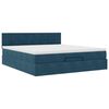 VidaXL Cadre de lit ottoman avec matelas bleu fonc&eacute; 160x200 cm velours