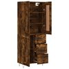 vidaXL Buffet haut Ch&ecirc;ne fum&eacute; 69,5x34x180 cm Bois d'ing&eacute;nierie