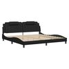 vidaXL Cadre de lit Viana avec LED sans matelas noir 200x200 cm