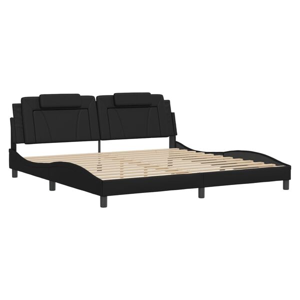 vidaXL Cadre de lit Viana avec LED sans matelas noir 200x200 cm