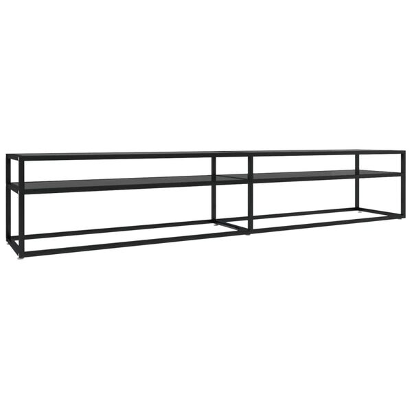 vidaXL Meuble TV noir 220x40x40,5 cm verre trempé