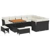 vidaXL Ensemble de canap&eacute; de jardin 12 pc Noir polyrotin