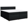 vidaXL Sommier &agrave; lattes de lit avec matelas Noir 200x200 cm Tissu