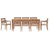vidaXL Ensemble &agrave; manger de jardin et coussins blanc 9 pcs teck solide