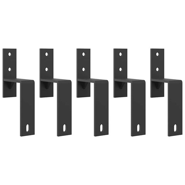 vidaXL Supports de dérivation pour portes de grange 5 pcs rails plats