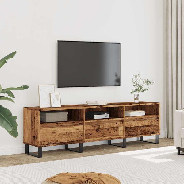 vidaXL Meuble TV vieux bois 150x30x44,5 cm bois d'ing&eacute;nierie