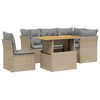 vidaXL Salon de jardin avec coussins 5 pcs beige r&eacute;sine tress&eacute;e