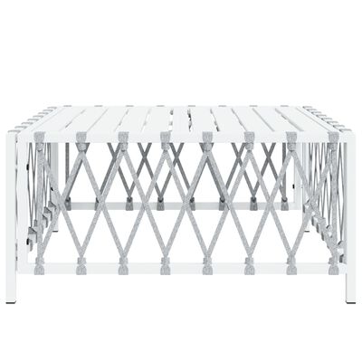 vidaXL Table de jardin blanc 70x70x34 cm tissu tissé