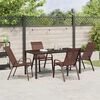 vidaXL Ensemble de salle &agrave; manger pour jardin 5 pcs Marron et Noir