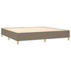 vidaXL Sommier &agrave; lattes de lit avec matelas Taupe 200x200 cm Tissu