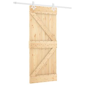 vidaXL Porte coulissante Naturel et Blanc 80 x 210 cm