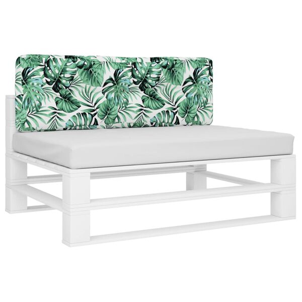 vidaXL Coussin de palette &agrave; motif de feuilles 120x40x12 cm Tissu