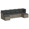 vidaXL Salon de jardin avec coussins 7 pcs gris r&eacute;sine tress&eacute;e