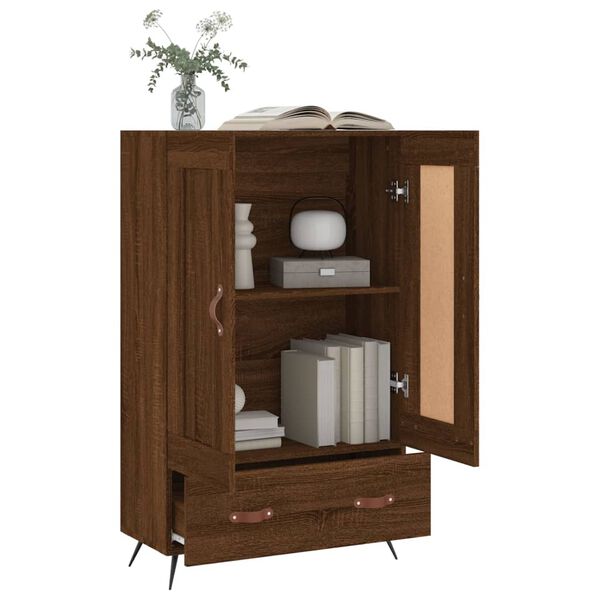 vidaXL Buffet haut ch&ecirc;ne marron 69,5x31x115 cm bois d'ing&eacute;nierie
