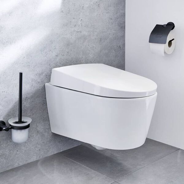 Kleine Wolke Porte-papier hygi&eacute;nique avec couvercle Apollo Nero Noir