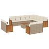 vidaXL Salon de jardin avec coussins 13 pcs beige r&eacute;sine tress&eacute;e