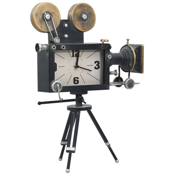 vidaXL Horloge de table Noir 34x18x47 cm Fer et MDF