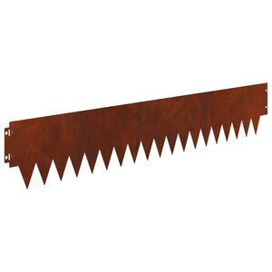 vidaXL Bordure de Pelouse 10 pc 103 x 20 cm Acier Rouill&eacute;