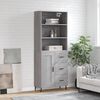 vidaXL Buffet haut Sonoma gris 69,5x34x180 cm Bois d'ing&eacute;nierie