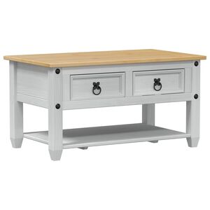 vidaXL Table basse avec tiroir Blanc 85 x 50 x 45 cm Pin massif