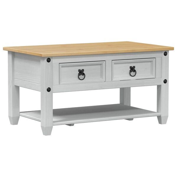 vidaXL Table basse avec tiroir Blanc 85 x 50 x 45 cm Pin massif