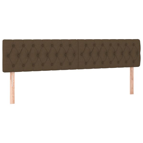 vidaXL T&ecirc;tes de lit 2 pcs Marron Fonc&eacute; 90x7x78/88 cm Tissu