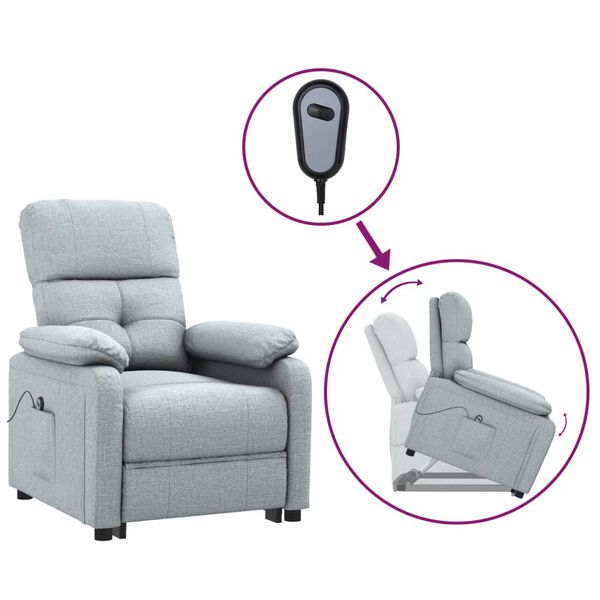 vidaXL Fauteuil Gris clair Tissu