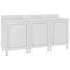 vidaXL Table de travail commerciale avec armoire 180x60x96 cm Inox