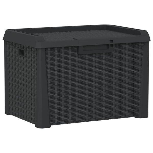 vidaXL Bo&icirc;te de rangement de jardin anthracite 125 L PP