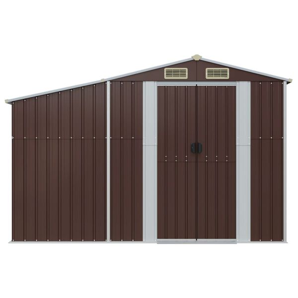 vidaXL Abri de jardin marron 277x93x179 cm acier galvanis&eacute;