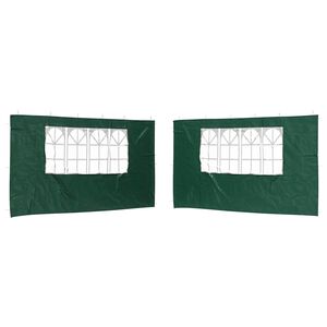 vidaXL Mur de tente de f&ecirc;te 2 pi&egrave;ces 400 x 195 cm Vert PE et acier