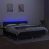 vidaXL Sommier &agrave; lattes de lit avec matelas LED Noir 180x200 cm Tissu