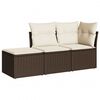 vidaXL Salon de jardin avec coussins 3 pcs marron r&eacute;sine tress&eacute;e